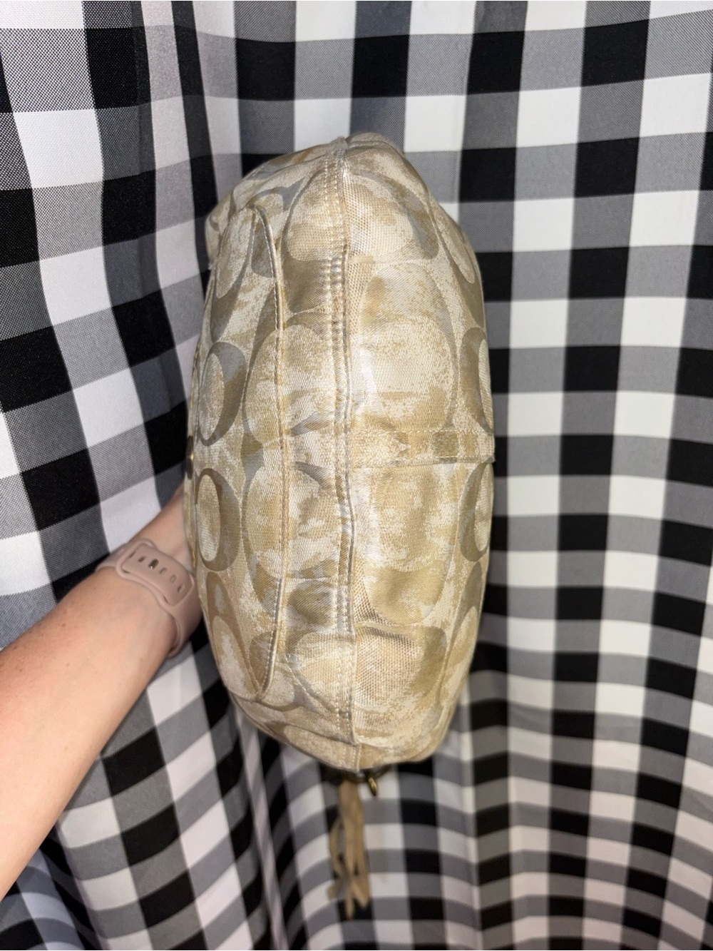 Coach Hampton Hobo Tie-Dye Jacquard Signature Shoulder Bag Y2K 2006 - Picture 5 of 7